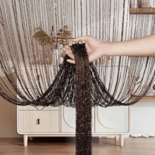 Beaded Curtain, Bead Door String Curtain, Perfect For Living Room Decor, Wall Hanging, Tassel Room Divider, Bedroom Background, Bohemian Window, Closet Privacy, Rod Pocket, Density (100x200cm, Blue-Green),Christmas - Multicolor - View 18