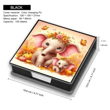 Scatola per blocco note decorativa con motivi, senza diamanti, in stile artistico, utilizzabile per conservare note e decorare le scrivanie. Il blocco note adesivo contiene 160 pagine firmate, una cancelleria versatile per prendere appunti, tracciare attività, ecc. quotidianamente
