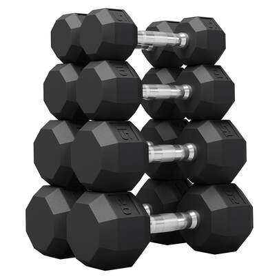 CuisinSmart 100lbs Rubber Grip Encased Hex Dumbbells Set Of 2  Hand Weights With Anti-Slip For Women & Men