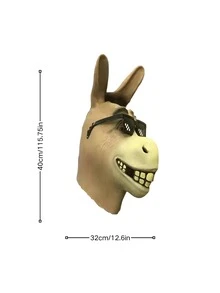 Máscara de látex con forma de burro a la moda con dientes dorados, tocado de mohawk, máscara de cabeza de caballo marrón de calidad, máscara de cabeza de pez verde, máscara de cabeza de husky - Tocados de disfraz de animal lavables para Halloween, carnaval y fiestas de disfraces - Accesorios de broma y actuación duraderos, máscaras de Halloween, celebraciones festivas, disfraz divertido, textura realista, artículos para fiestas, entusiastas de las festividades - Multicolor - Ver 7