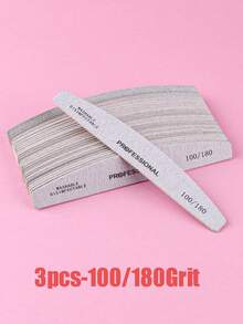 3支/5支/10支/25支/50支装灰色薄木质指甲锉 - 100/180/240目双面砂纸指甲锉，可水洗，可重复使用，适用于天然指甲和亚克力指甲的美甲工具，家用和沙龙美甲用品，美甲工具，美甲艺术工具，返校季，指甲，美甲工具（适用于贴片指甲） - 彩色 - 查看 14