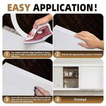 1 PIEZA 300cm Cinta para reparación de bordes de muebles, de aplicación autoadhesiva, para mejoras en muebles y encimeras, tira flexible de PVC, perfecta para decoración de habitaciones