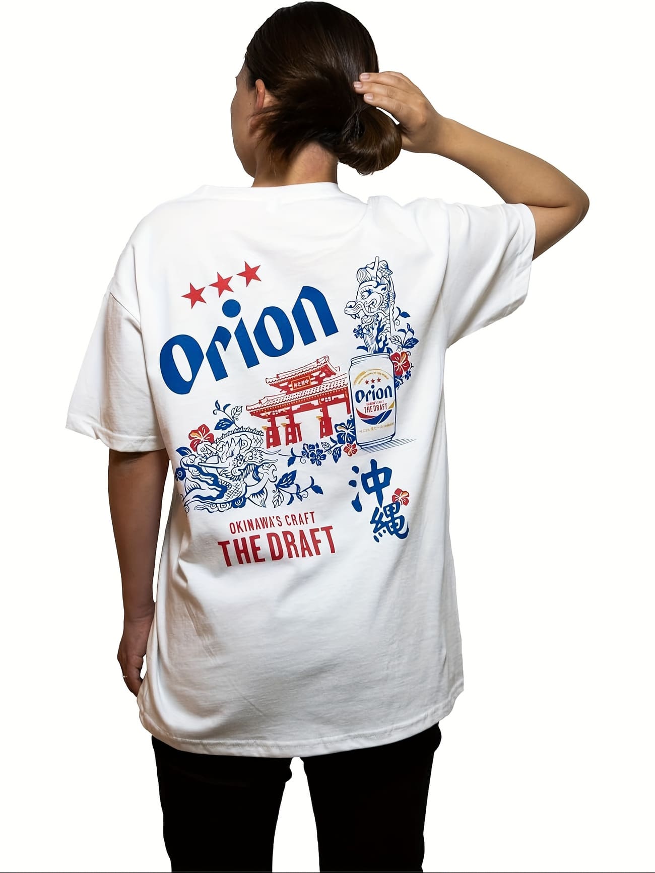 New Shisa, Beer, Torii Gate Women's T-Shirts Are Comfortable To Wear With Cute Prints Machine Washable Jackets For Travelers - 白色 - 查看 1