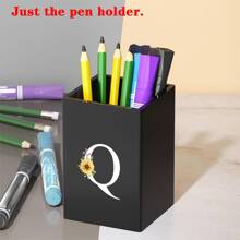 Praktischer acrylischer Stifthalter, Stiftbecher, minimalistischer Stiftehalter mit Namensschrift-Muster, multifunktionaler Schreibtischorganizer, Make-up Pinsel Aufbewahrung, stabile Bürozubehör, modernes Design, Studiendekoration