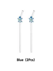 1 pièce/1 set de paille en verre design de dessin animé coloré tortue, paille en verre réutilisable coudée, pour smoothies, lait thé, jus, cocktails, boissons froides, café, fournitures de fête, camping/voyage/été/vacances/cuisine, fournitures scolaires