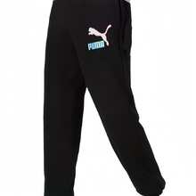 Puma 純棉針織運動跑步健身訓練束腳長褲 - 黑色 - 查看 4