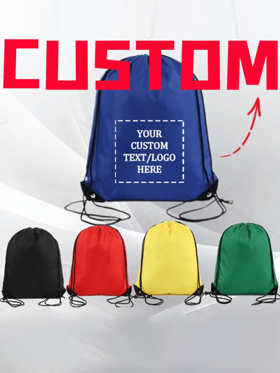 Customizable Polyester Drawstring Bags - Bright Colors, Personalized Logo/Text, Durable And Lightweight Backpacks For Weddings, Showers, Birthdays, Graduations And Festivals, School Supplies, For Teacher Gifts, For University, For Colleague, For Dorm Rooms, For Teacher, For Boys And Girls, For Teenagers, Junior High School Students, Middle School Students, High School Senior High School Students, College Students, University Students, Freshman, Sophomore, Underclassmen