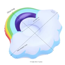 1pc Floating Cup, Inflatable Water Over Floating Beverage Cup Holder, Swimming Pool Inflatable Water Over Coaster, Pineapple Donut Shaped Floating Coaster, Inflatable Beverage Cup Swimming Pool Floating Bracket, Beach Essentials, Beach Accessories - Multicolor - View 8