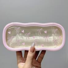 Boîte miroir en forme de nœud d'amour, design de boîte à succion magnétique transparente et résistante à la pression avec nuage. Boîte de rangement rétro pour lunettes de vue et de soleil, parfaite comme cadeau mignon pour anniversaire, révélation de sexe, anniversaire, mariage, fête, cadeau idéal pour collègues, amis et famille, rentrée scolaire