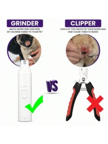 1 件宠物电动指甲磨床，猫狗指甲钳，电动磨锉，金刚石砂轮，3 种磨削模式，耐用，持久，USB 充电，适用于小型/中型/大型宠物，轻松解决宠物指甲问题