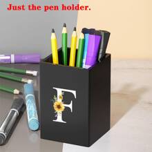 Praktischer acrylischer Stifthalter, Stiftbecher, minimalistischer Stiftehalter mit Namensschrift-Muster, multifunktionaler Schreibtischorganizer, Make-up Pinsel Aufbewahrung, stabile Bürozubehör, modernes Design, Studiendekoration