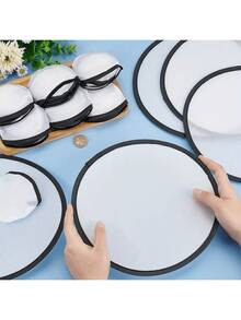 2015年5月10日 白色尼龙折叠扇，黑色包边，9.8英寸便携式升华风扇，适用于婚礼纪念品、派对、户外活动，配有手提包 - 成人手工套装，春夏精选，伴娘礼物，房间、卧室装饰，海滩，旅行，男女皆宜，度假，可爱小物，母亲节礼物，卧室装饰，花园，厨房装饰，夏季，海滩，旅行必备，房间装饰，软萌玩具，毕业季礼物 - 彩色 - 查看 12