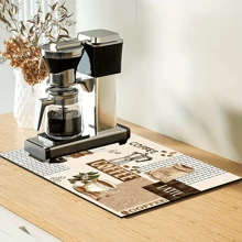 1 Stück Kaffeemaschinen-Matte - rutschfest, waschbar Diatomeenerde Trocknungsmatte für Arbeitsplatten & Küchen, Geschirr, Saugnapf, Abtropfmatte
