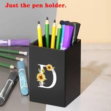 Praktischer acrylischer Stifthalter, Stiftbecher, minimalistischer Stiftehalter mit Namensschrift-Muster, multifunktionaler Schreibtischorganizer, Make-up Pinsel Aufbewahrung, stabile Bürozubehör, modernes Design, Studiendekoration