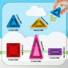 38/57pcs Mini Magnetic Building Tiles, Portable Iron Case, Children Stacking Architect 3D Construction Toy, Interactive Parent-Child Toy