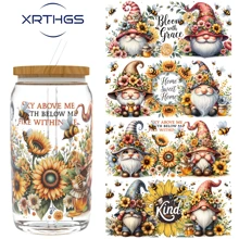 XRTHGS XRTHGS 4PCS/SET UV DTF Cup Wraps Bee Gnome Style Self-Adhesive Sticker For Coffee Cups, Water Bottles, Home Decor, Laptops And Refrigerator DIY Crafts(Glass Not Included), School Supplies,Back To School