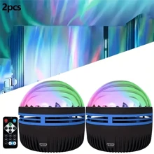 [Proyector Aurora] 2/1 Pieza Proyector de Luz Aurora - Proyector de Luces Boreales con Control Remoto - Proyector de Luz Nocturna Miniatura, Lámpara de Ambiente Adecuada para Dormitorio/Techo/Fiesta