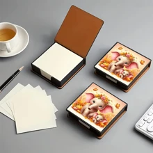 Scatola per blocco note decorativa con motivi, senza diamanti, in stile artistico, utilizzabile per conservare note e decorare le scrivanie. Il blocco note adesivo contiene 160 pagine firmate, una cancelleria versatile per prendere appunti, tracciare attività, ecc. quotidianamente