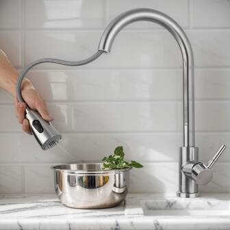 1 pieza Grifo extensible de acero inoxidable, Grifo extraíble de cocina, Grifo de agua de fregadero frío y caliente de acero inoxidable, Grifo de uso doméstico multifuncional