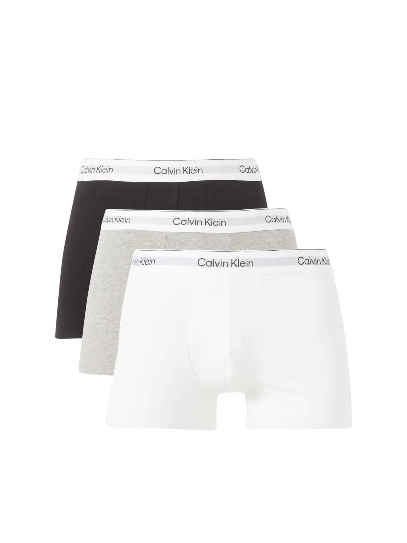 Calvin Klein Men's Letter Pattern Comfortable Boxer Brief Underwear (Pack Of 3) - Black, White, Grey - View 1