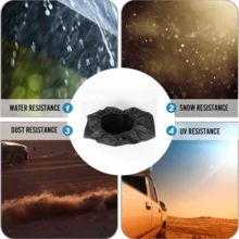 Black Thick Waterproof Soft Winch Dust Capstan Cover 600D Driver Recovery 8000-17500 Lbs Trailer SUV Universal - A - View 7
