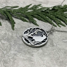 1 件复古睡狐与月亮吊坠项链，可爱森林主题珠宝配饰，适合女性、时尚和派对