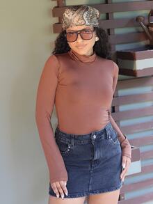 Kit 3 Women's Winter Bodysuits | High Neck With Suplex Lining | Elegance And Total Comfort - 棕色/白色/裸色 - 查看 2