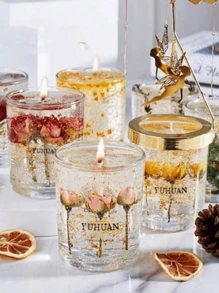 1pc Rose Jelly Aromatherapy, Creative Candle For Wedding, Birthday, Party Gifts And Home Decoration, Table Decoration, Accompaniment Gift Set