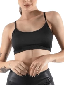 Regata Cropped Alça Fina Top Esportivo