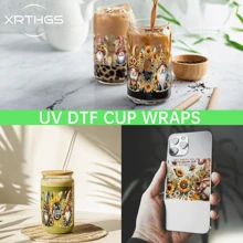 XRTHGS XRTHGS 4PCS/SET UV DTF Cup Wraps Bee Gnome Style Self-Adhesive Sticker For Coffee Cups, Water Bottles, Home Decor, Laptops And Refrigerator DIY Crafts(Glass Not Included), School Supplies,Back To School