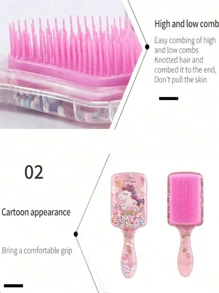 5pcs/Square Transparent Cartoon Children's Comb, Smooth Comb, Home Hairdressing Comb, Scalp Massage Comb, Bubble Ball Plastic Comb, Hairdressing Tip Tail Comb, Three Rows Comb, Double Headed Comb Design, Brush, Eyebrow Pen, Makeup Disc Hair Cover (6.8 Oz/200ml) Continuous Fine Mist Spray Bottle ,Hair Accessoires, Hair Accessories, Claw Clips