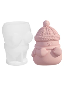 Molde de silicone para velas de boneco de neve, série de Natal, 1 peça, molde 3D de boneco de neve derretido para fabricação de velas, molde para decoração de Natal, adequado para sabonete, resina epóxi, molde para artesanato faça você mesmo