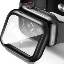 Bumper Case Cover With 3D Tempered Glass Compatible With Smartwatches Of The Same Size 38/40/42/44 - Silver - View 7
