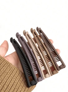 1/5pcs New High-End Banana Clip Vertical Clip Ponytail Clip Hair Accessories Back Of The Head High-End Sense Simple Valentine's Day Halloween Seamless Hairpin Female Headdress