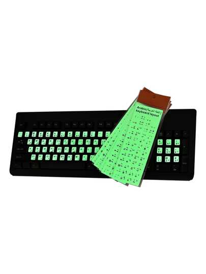 1 قطعة ملصقات لوحة مفاتيح بأحرف عربية/عبرية/فرنسية/ألمانية/إنجليزية/يابانية/تايلاندية/روسية/إسبانية/كورية للكمبيوتر المحمول والمكتبي