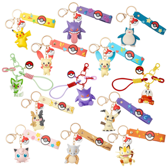 pokemon 31 Stijlen Echte Pokemon Sleutelhanger Poppen Speelgoed Pikachu Gengar Leuke Cartoon Mode Creatieve Hangers Tassen Sleutelhanger Decoratieve Charmander Bulbasaur Squirtle Mimikyu Snorlax Cubone Morpeko Sylveon Sprigatito Fuecoco Quaxly Anime Personages Poppenmodellen Speelgoed Cadeaus