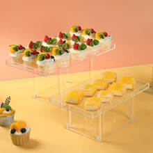 Acrylic Dessert Display Stand Set, Clear Acrylic Cupcake Stand For Cupcakes, Sweets, Pastries, Food Trays, Cookie Dessert Plates, Service Trays, Pedestal Base, Suitable For Weddings, Birthday Parties