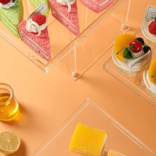 Acrylic Dessert Display Stand Set, Clear Acrylic Cupcake Stand For Cupcakes, Sweets, Pastries, Food Trays, Cookie Dessert Plates, Service Trays, Pedestal Base, Suitable For Weddings, Birthday Parties