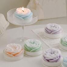 1 Pc Rose Flower Shaped Scented Candle,Handmade Aroma Soy Wax Decorative Candle For Table Photo Prop Birthday Gift,Prefect For Meditation Stress Relief Mood Boosting Bath Yoga