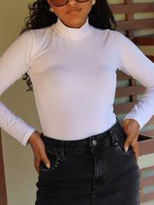 Kit 3 Women's Winter Bodysuits | High Neck With Suplex Lining | Elegance And Total Comfort - 棕色/白色/裸色 - 查看 6