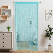 Beaded Curtain, Bead Door String Curtain, Perfect For Living Room Decor, Wall Hanging, Tassel Room Divider, Bedroom Background, Bohemian Window, Closet Privacy, Rod Pocket, Density (100x200cm, Blue-Green),Christmas - Multicolor - View 22
