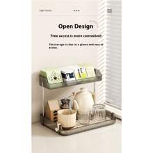 Desktop Aufbewahrungsorganizer Regal, mehrstöckige Aufbewahrungsregale für Tassen/Becher/Kosmetika für Zuhause, Wohnzimmer, Damen, Reiseutensilien, Schulanfang, Studentenwohnheim
