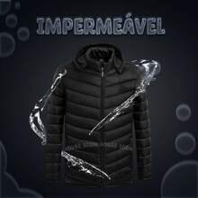 Jaqueta Puffer Bobojaco Corta Vento Nylon Frio Reforçada Capuz Removivel
