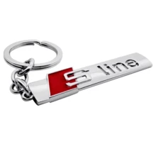 Brelok do kluczy samochodowych, emblemat samochodowy, akcesoria do kluczy do Audi Sline A4L A6L A4 A3 A6 A7 A8 A5 B8 B5 Q5 B6 Q7 S3 S4 S5 S6 S2 S1 Q8 - one-size - Zobacz 3