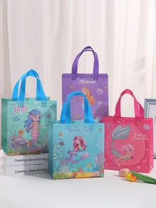 2 Stücke Meerjungfrau Tragetasche/Geschenktüte, Event Werbegeschenke Tasche/Geburtstags-Party Gastgeschenktüten