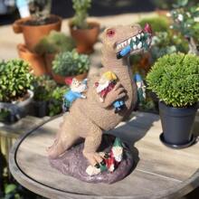 Garden Gnomes Statues Yard Decorations Outdoor Garden Decor, 14" Dinosaur Gnomes Garden Statues, Patio, Lawn Ornament, Gardening Gifts For Women For Housewarming