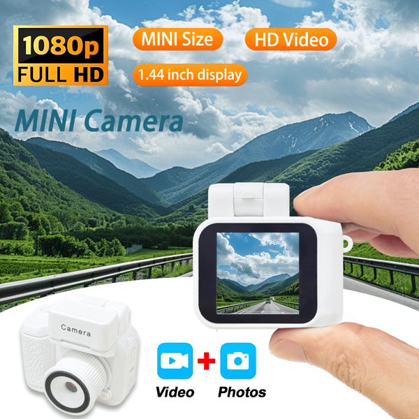 Piccola videocamera DV 1080P HD con schermo a colori da 1,44 pollici, piccola videocamera, registratore video, fotografia, microcamera con luce