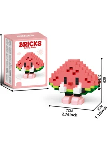 Set de 4213 piezas de bloques de construcción de frutas encantadoras - Aguacate, Sandía, Melocotón, Durian, Cereza, Kiwi, Fresa, Arándano, Rambután, Mangostán, Naranja, Plátano; Bloques de construcción educativos creativos de comida realista para decoración del hogar, regalo de cumpleaños
