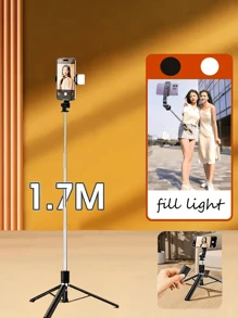 170cm/67inch Selfie Stick Tripod, With Fill Light, Extendable Aluminum Tripod With Bluetooth Remote, Compatible With IPhone And Android Smartphones, Perfect For Travel, Vlog, Video And Photo-With Fill Light For Summer Vacation, Travel, Outdoor Activities, Live Streaming, Stable Recording