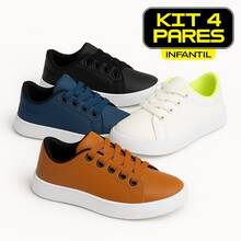 KIT 4 Modern Comfortable Boys' Sneakers For Everyday School Use! - White - View 2